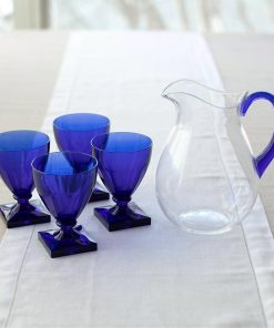 Acrylic Pitcher | Clear with Cobalt Handle